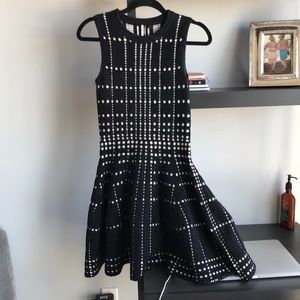 Top shop black and white sweater tank dress